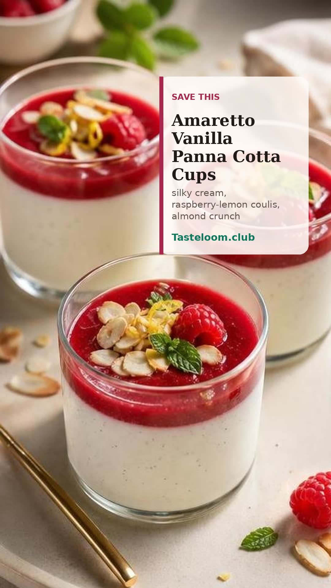 Amaretto Vanilla Panna Cotta Cups