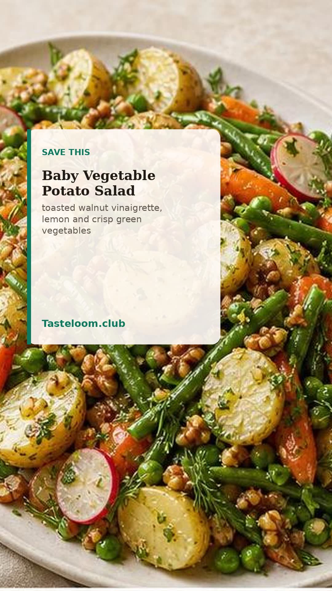Baby Vegetable Potato Salad with Toasted Nut Vinaigrette