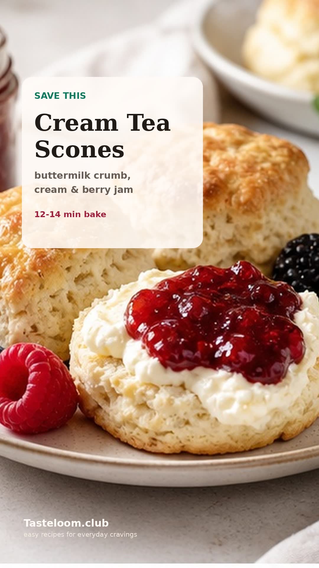 Buttermilk Cream Tea Scones with Seasonal Jam