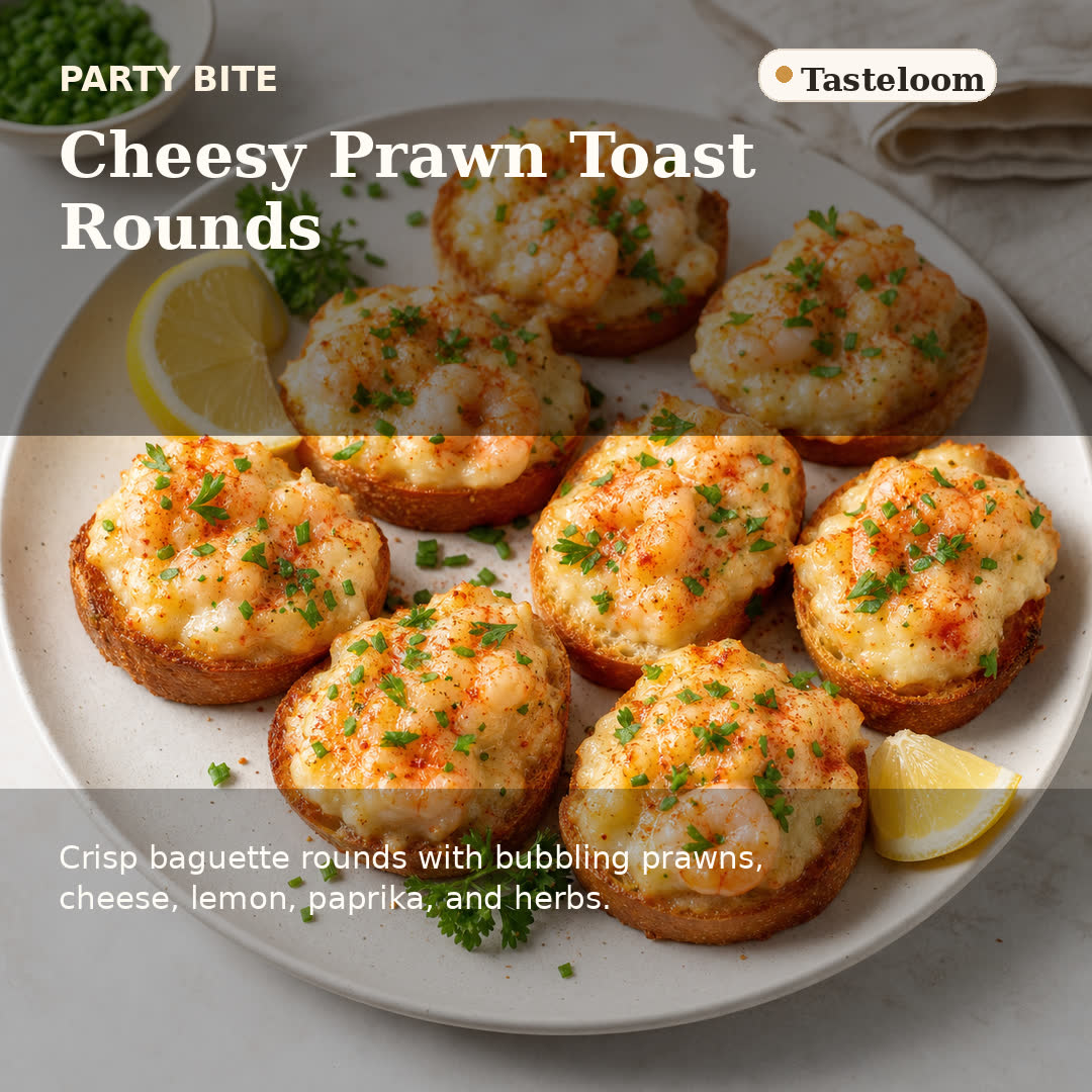 Cheesy Prawn Toast Rounds