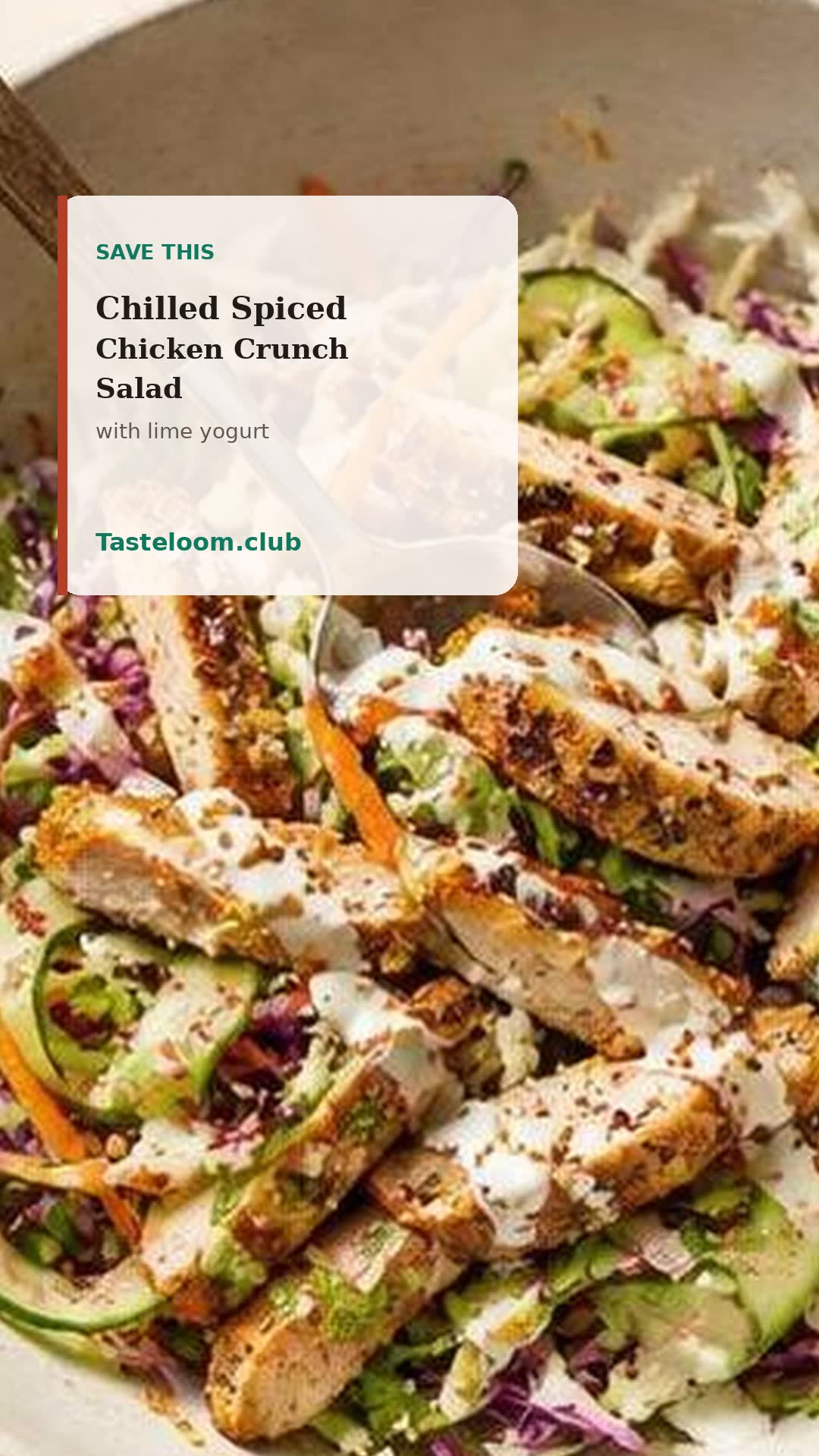 Chilled Spiced Chicken Crunch Salad with Lime Yogurt