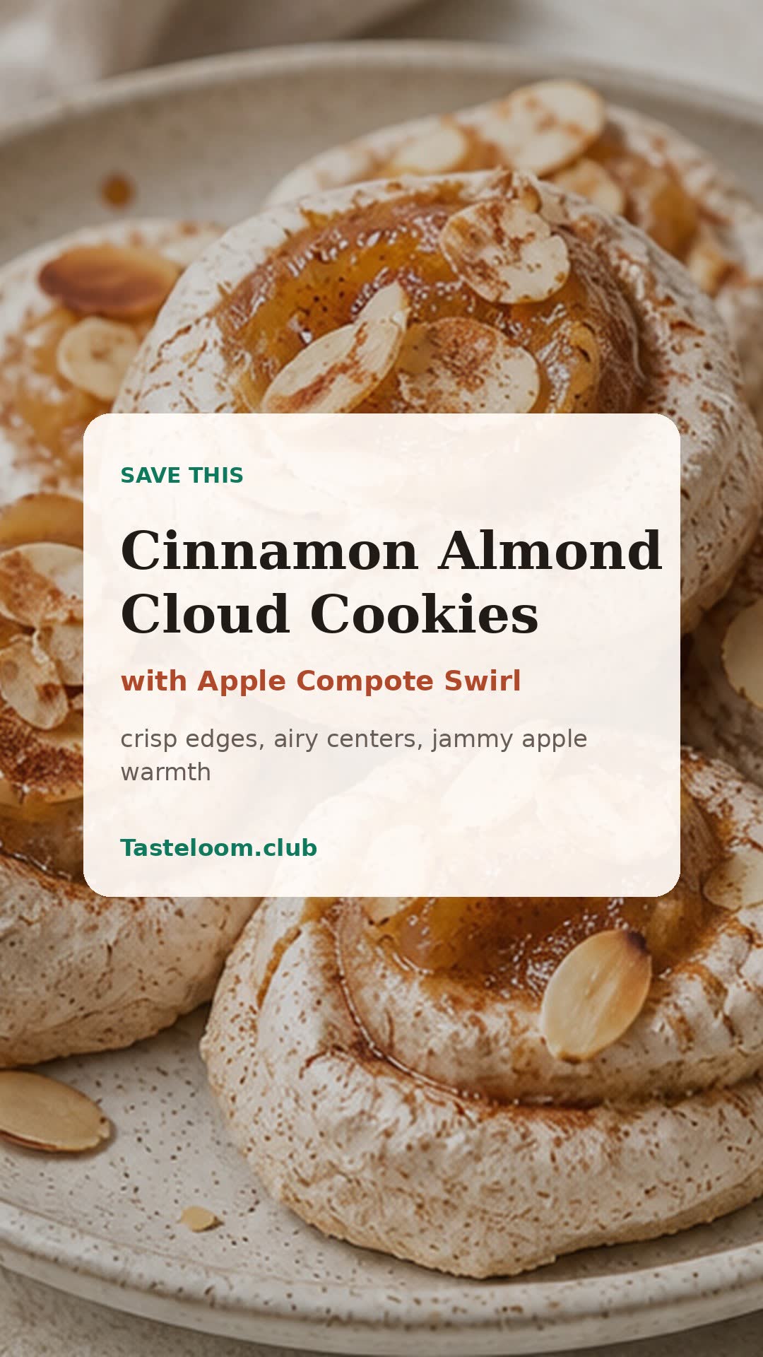 Cinnamon Almond Cloud Cookies with Apple Compote Swirl