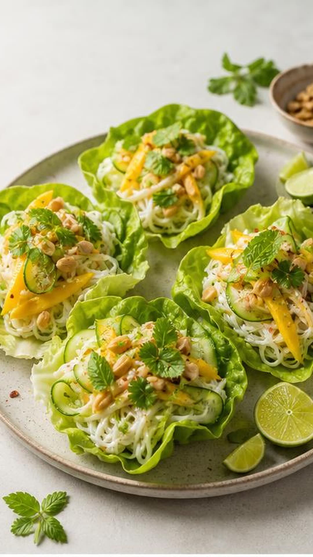 Coconut Lime Rice Noodle Salad Cups