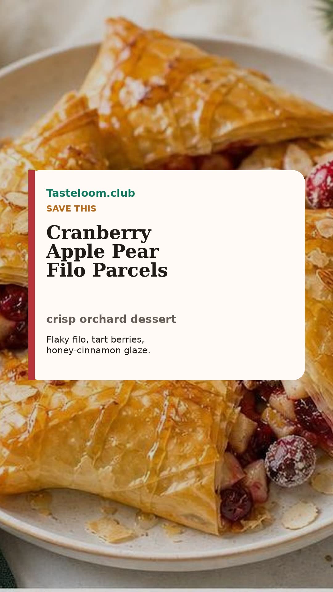 Cranberry Apple Pear Filo Parcels