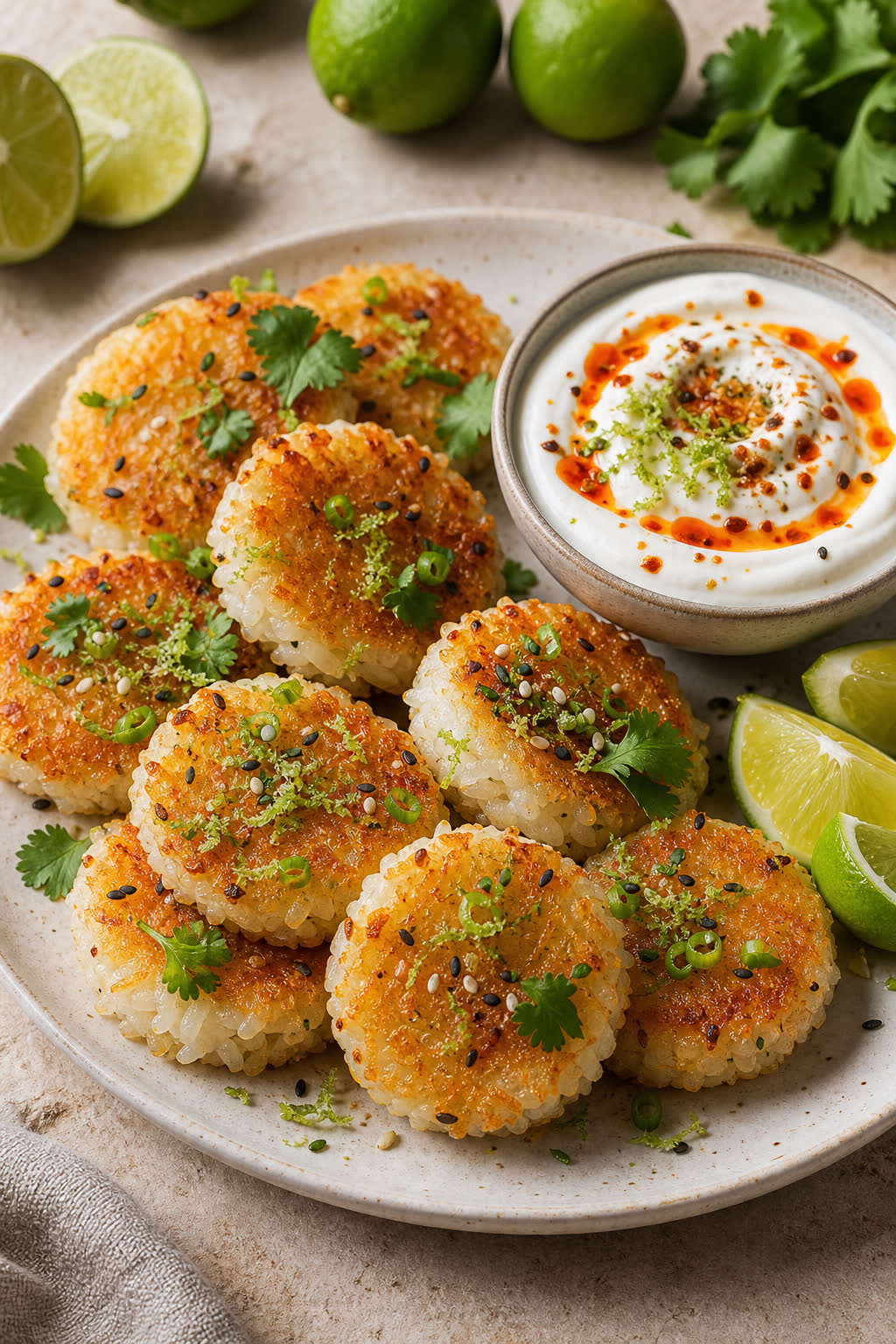 Crispy Lime Coconut Rice Cakes