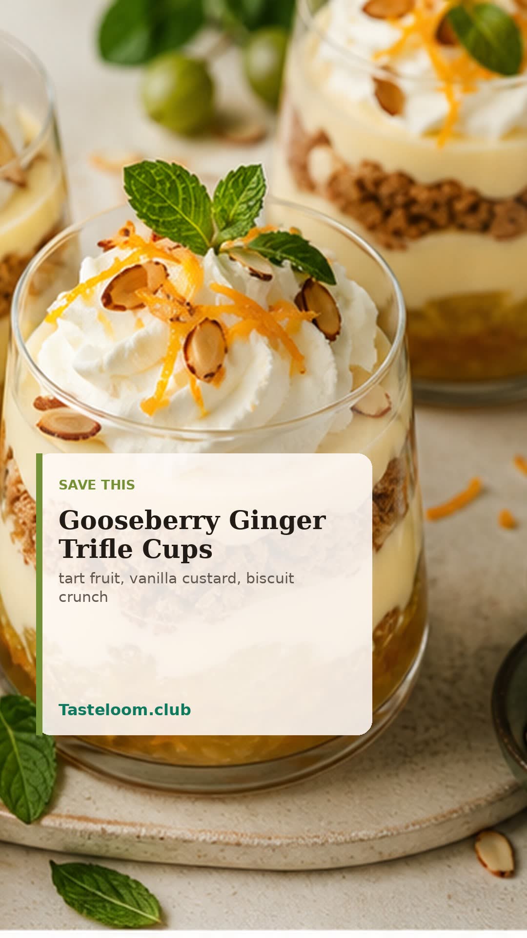 Gooseberry Ginger Trifle Cups