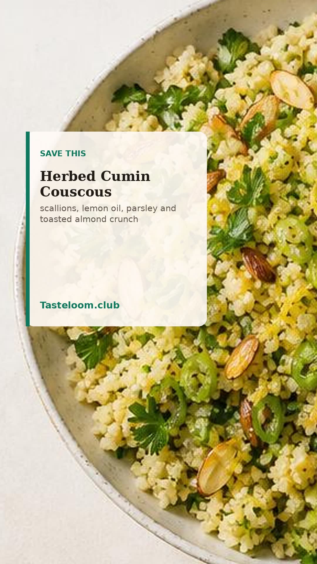 Herbed Cumin Couscous with Scallions & Lemon Oil