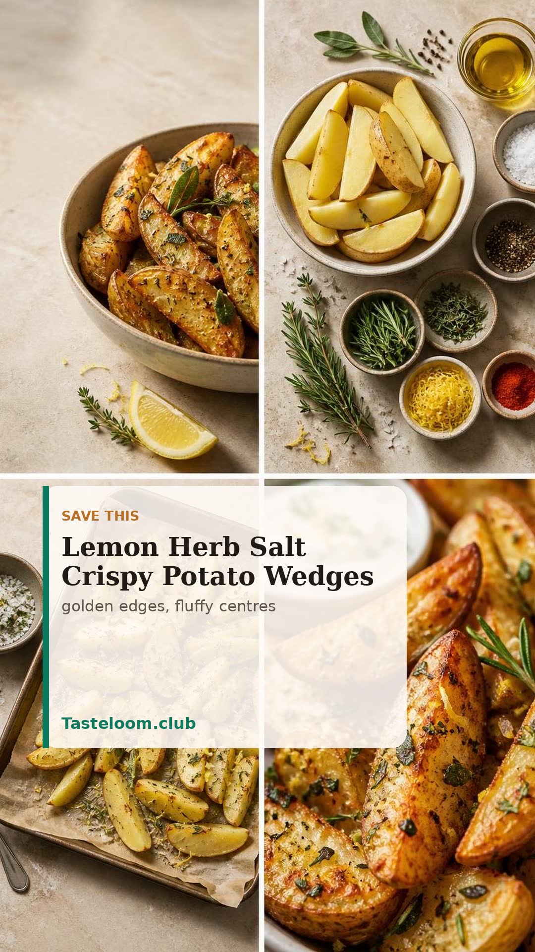 Lemon Herb Salt Crispy Potato Wedges