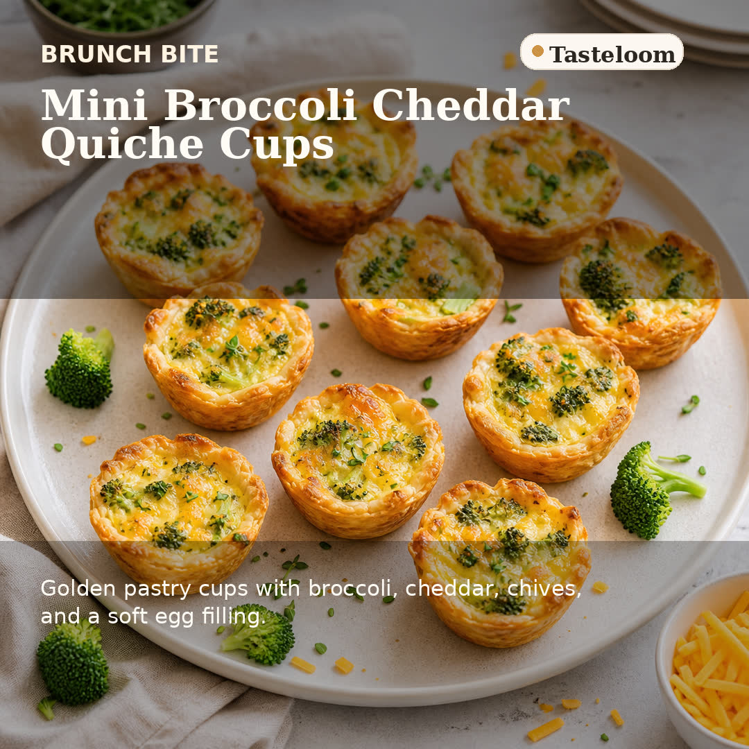 Mini Broccoli Cheddar Quiche Cups