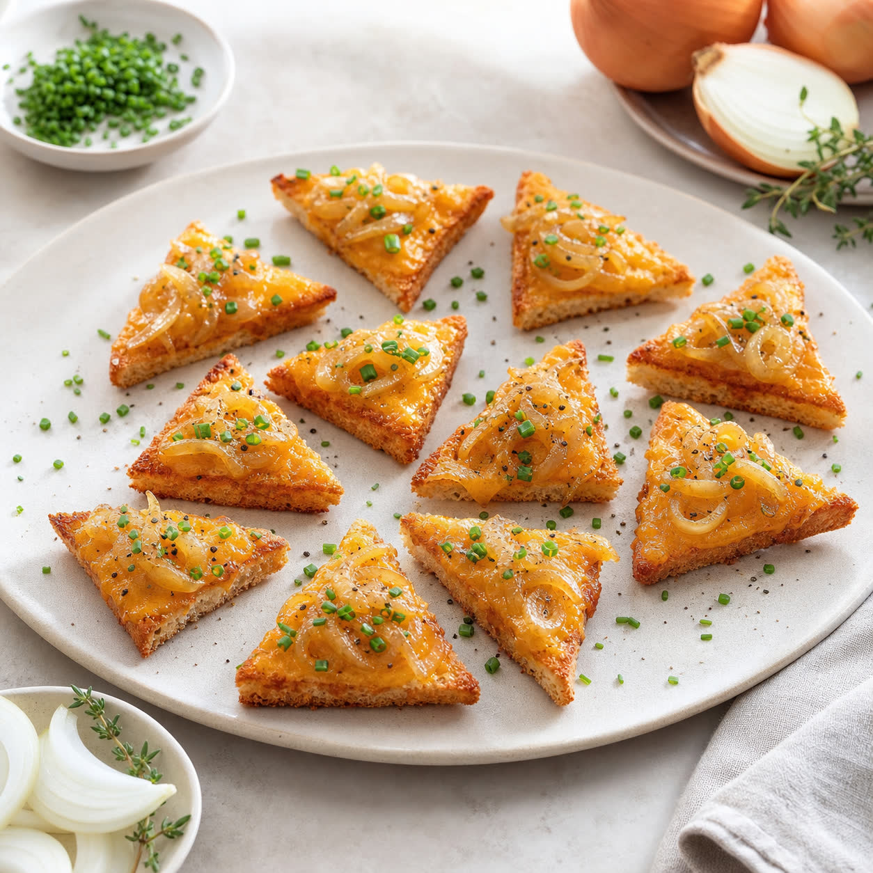Onion Cheddar Party Triangles