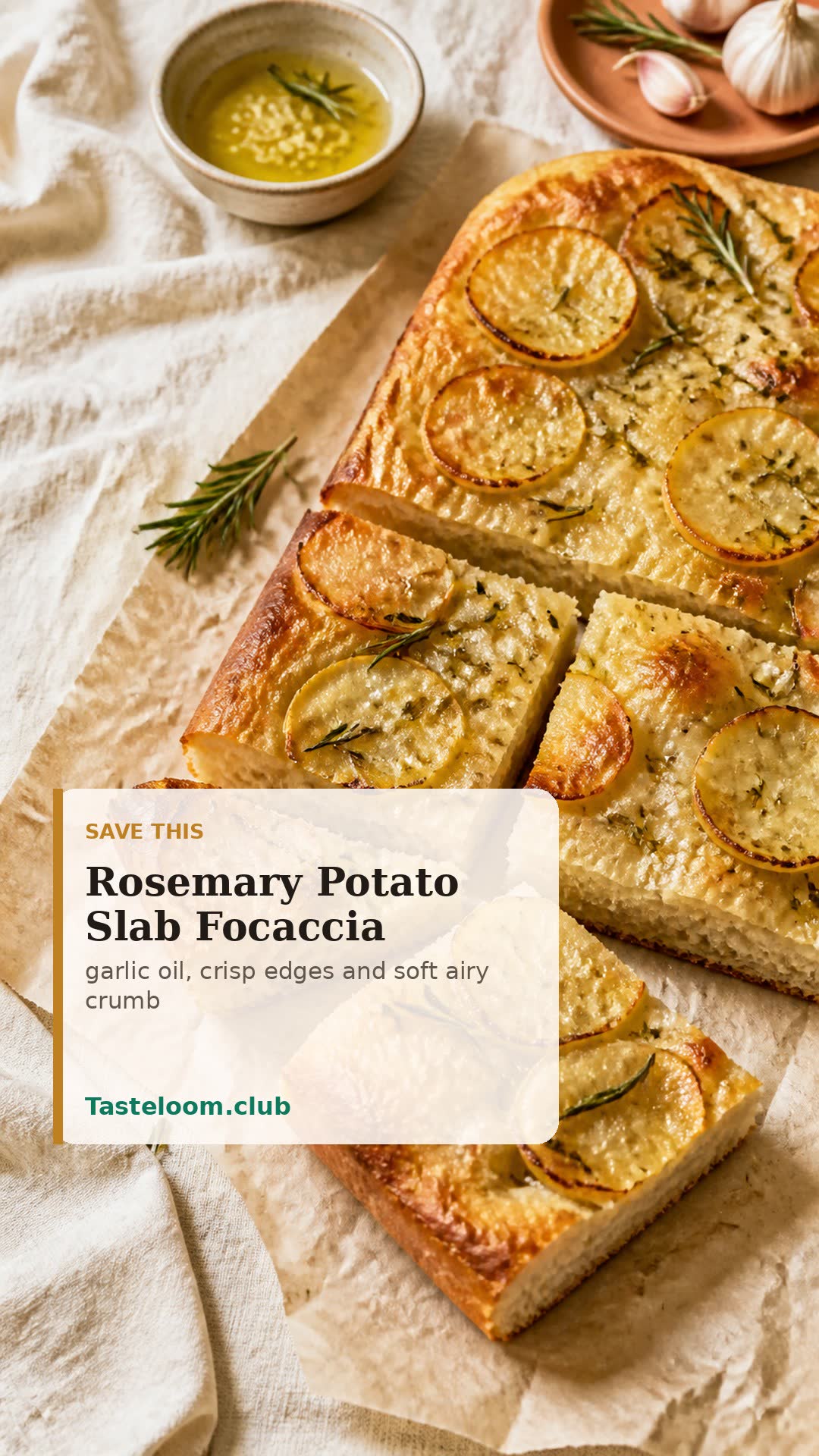 Rosemary Potato Slab Focaccia with Garlic Oil
