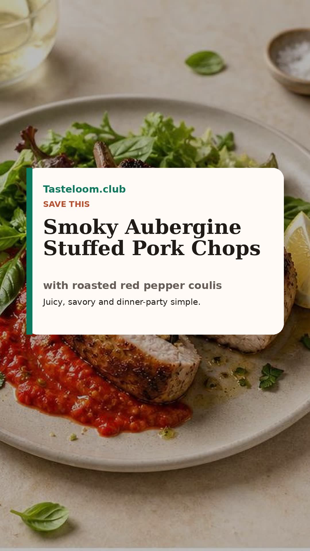 Smoky Aubergine Stuffed Pork Chops