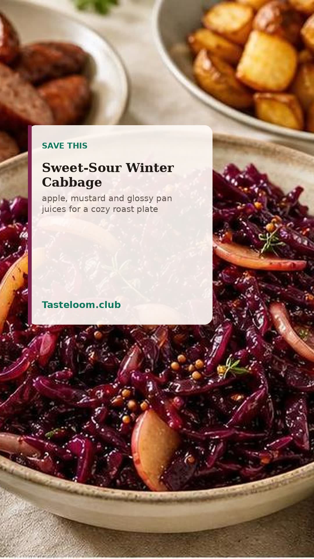 Sweet-Sour Winter Cabbage with Apple & Mustard Glaze