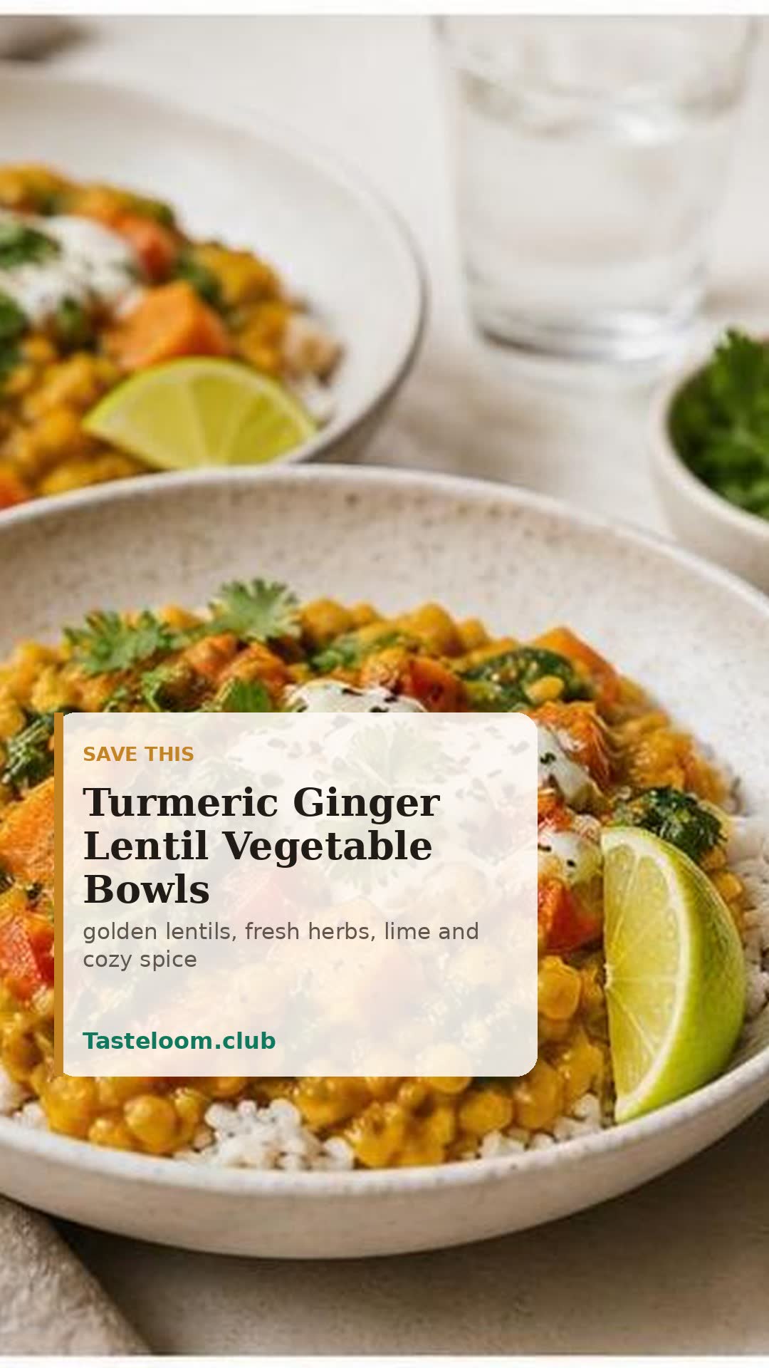 Turmeric Ginger Lentil Vegetable Bowls
